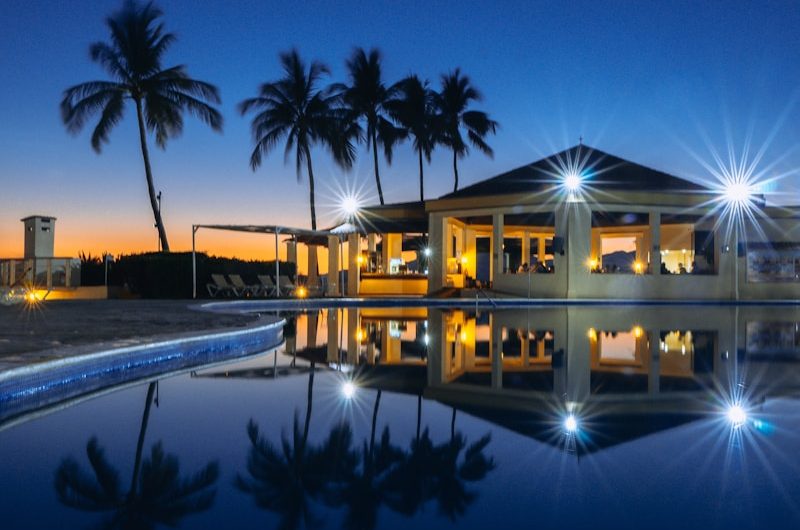 house and swimming pool